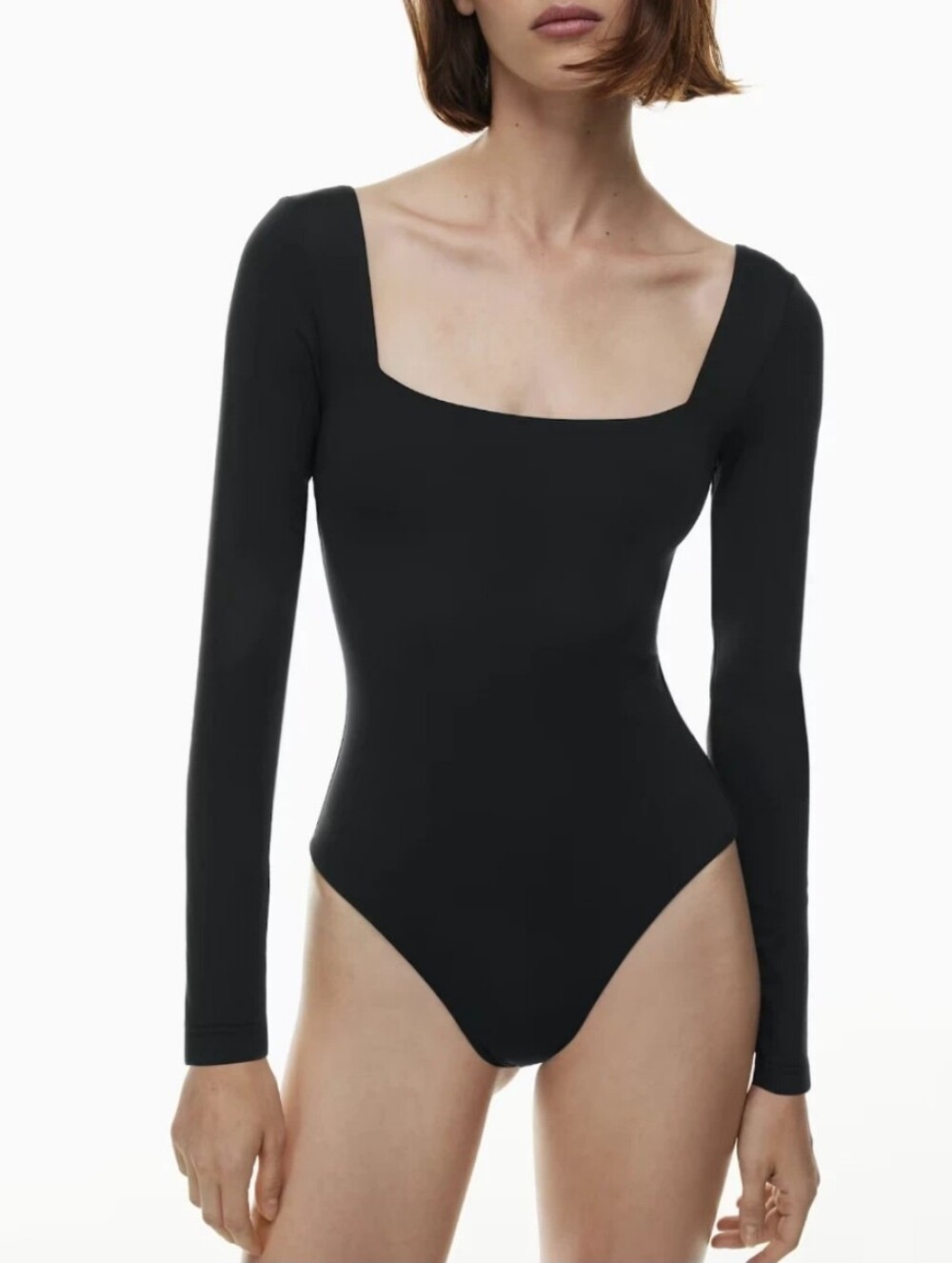 Aritzia Babaton Contour Squareneck Long Sleeve Bodysuit 2XL Double Layer Stretch